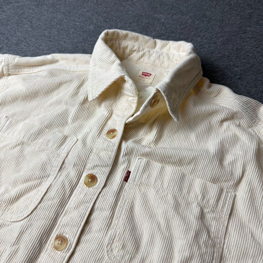 Levi's Women’s Ivory Orion Corduroy Long Sleeve Button-Up Shirt Size S NWT